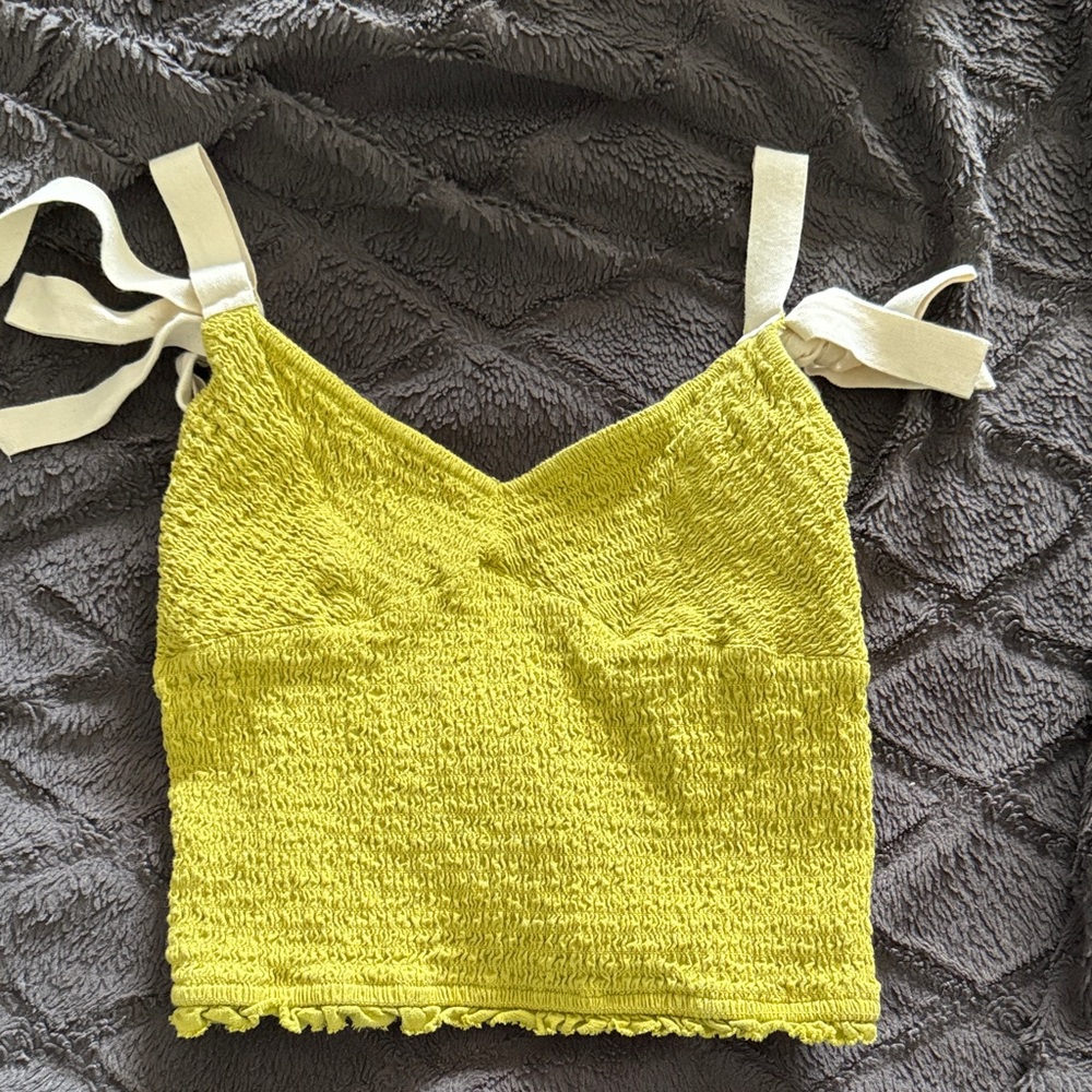 Free People Smocked Crop Top